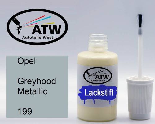 Opel, Greyhood Metallic, 199: 20ml Lackstift, von ATW Autoteile West.